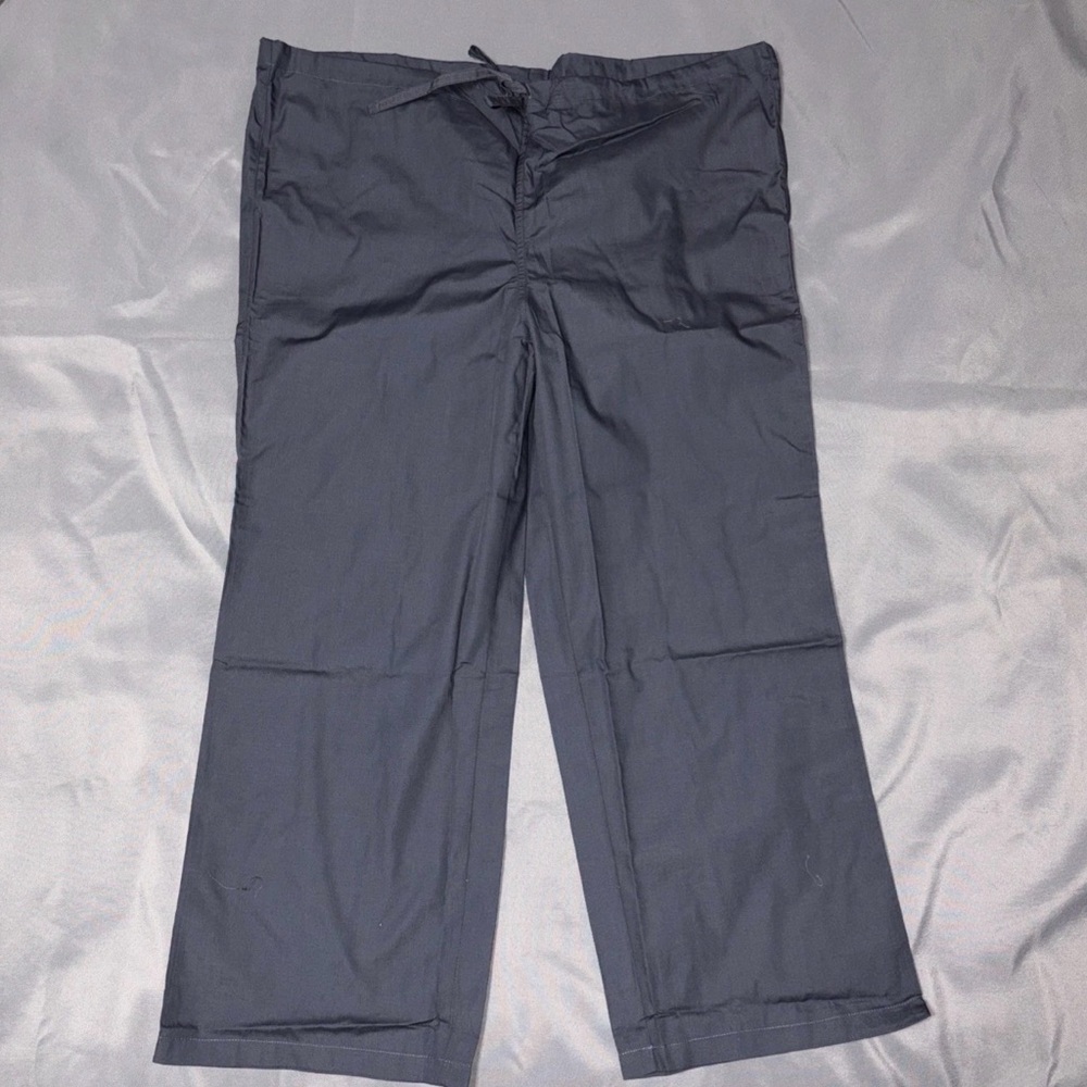 AllHeart Size Large-P Unisex Drawstring Scrub Pants Straight Leg Gray